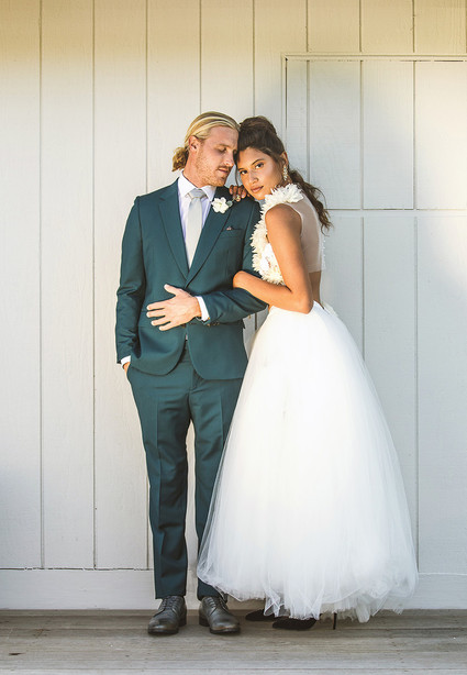 Surf inspired beach wedding in Montauk with the world's cutest dress