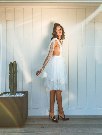 Surf inspired beach wedding in Montauk with the world's cutest dress