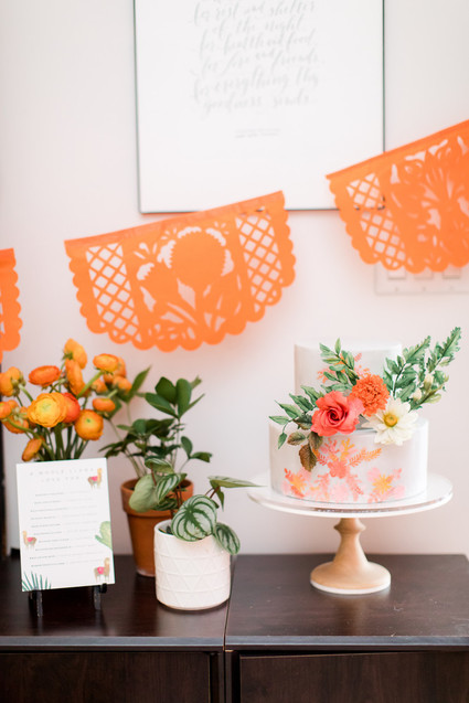 Orange fiesta-themed baby shower