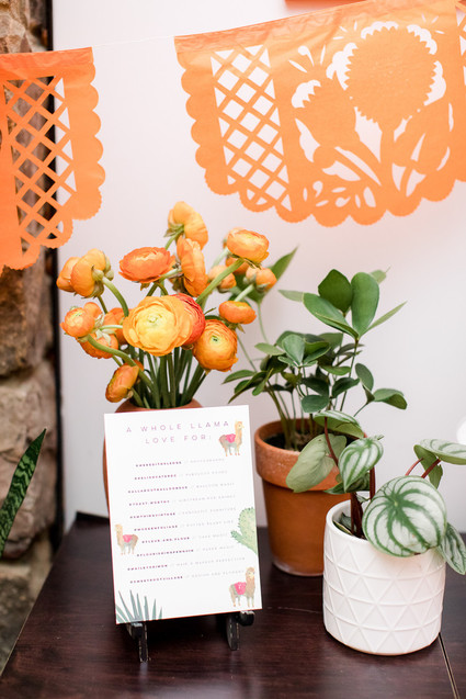 Orange fiesta-themed baby shower