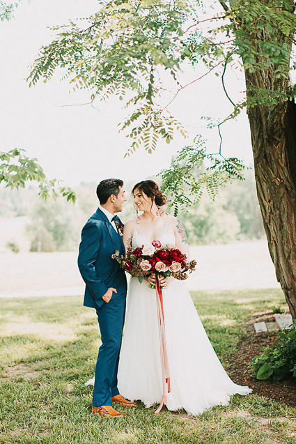Romantic jewel tone fall wedding in Indiana