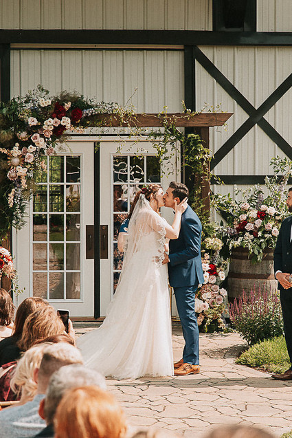 Romantic jewel tone fall wedding in Indiana