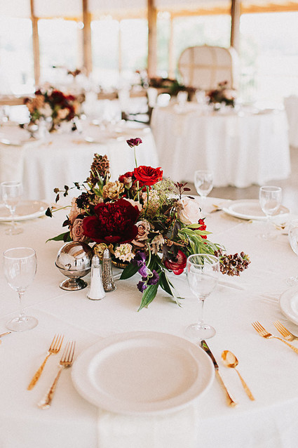 Romantic jewel tone fall wedding in Indiana