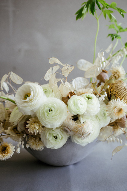 Modern french tropical wedding ideas with dried flowers