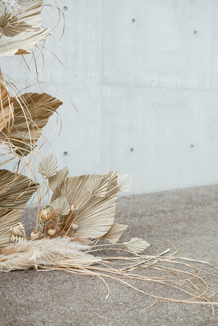 Modern french tropical wedding ideas with dried flowers