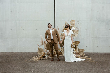 Modern french tropical wedding ideas with dried flowers