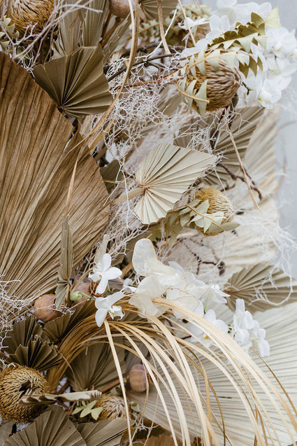 Modern french tropical wedding ideas with dried flowers