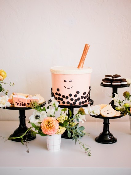 Boba tea themed baby shower Inspiration