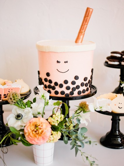 Boba tea themed baby shower Inspiration