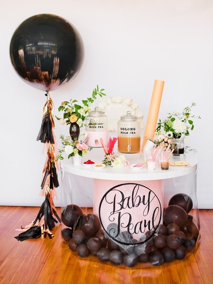 Boba tea themed baby shower Inspiration