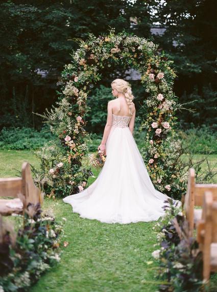 Autumnal Danish Hygge inspired wedding editorial with a gorgeous floral installation