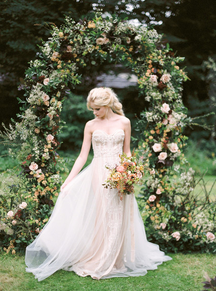 Autumnal Danish Hygge inspired wedding editorial with a gorgeous floral installation