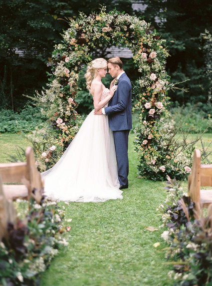 Autumnal Danish Hygge inspired wedding editorial with a gorgeous floral installation