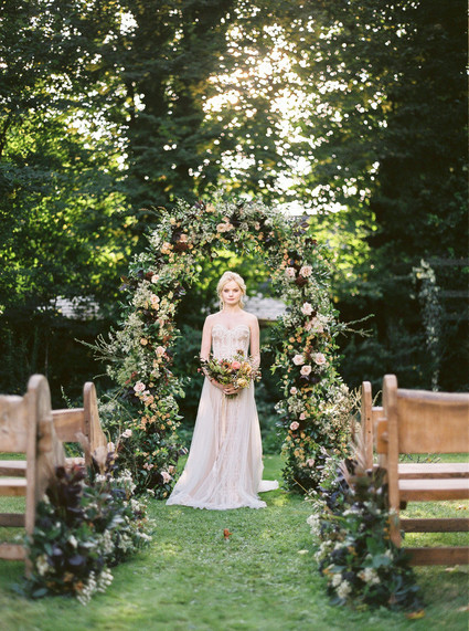 Autumnal Danish Hygge inspired wedding editorial with a gorgeous floral installation