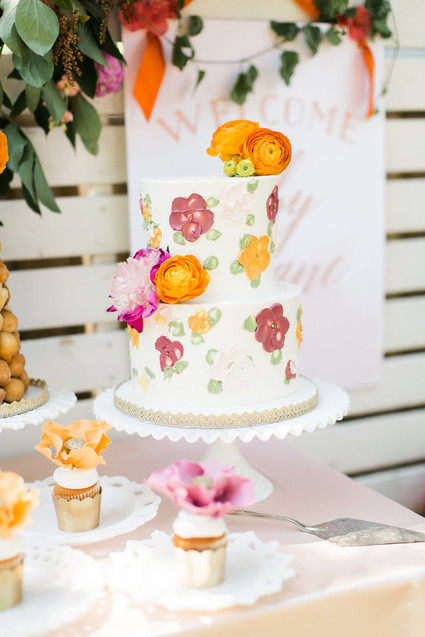 Floral feminine backyard baby shower