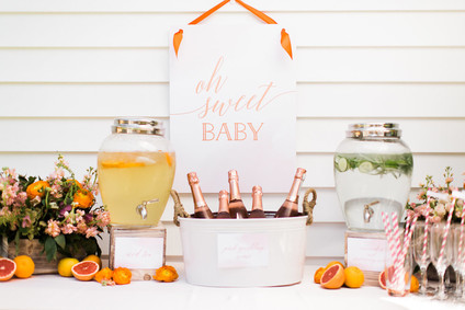 Floral feminine backyard baby shower