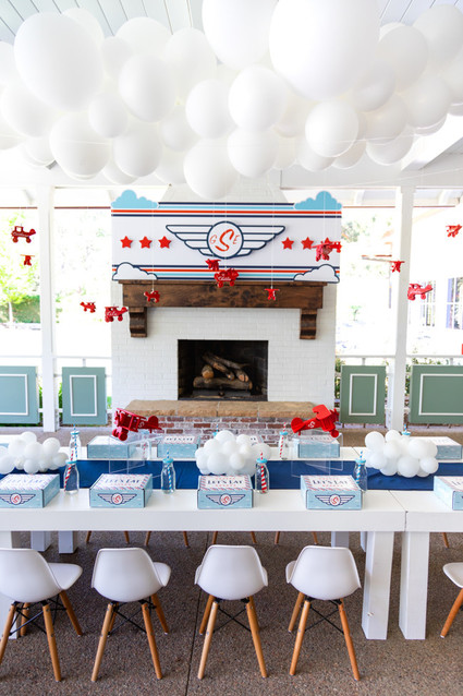 Airplane themed boy's birthday party