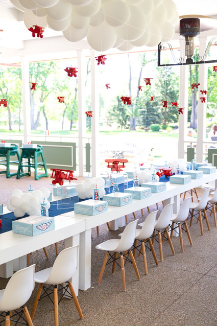 Airplane themed boy's birthday party