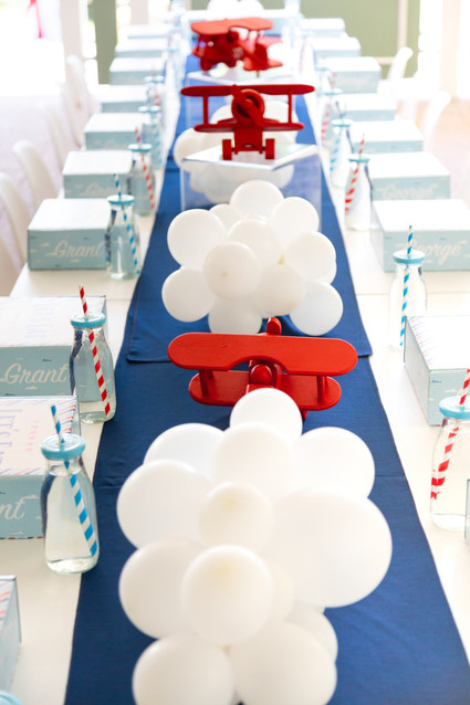 Airplane themed boy's birthday party