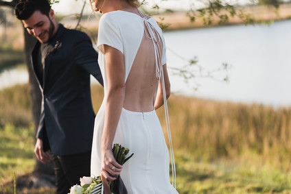 Modern minimal Icelandic wedding editorial at The Lake House