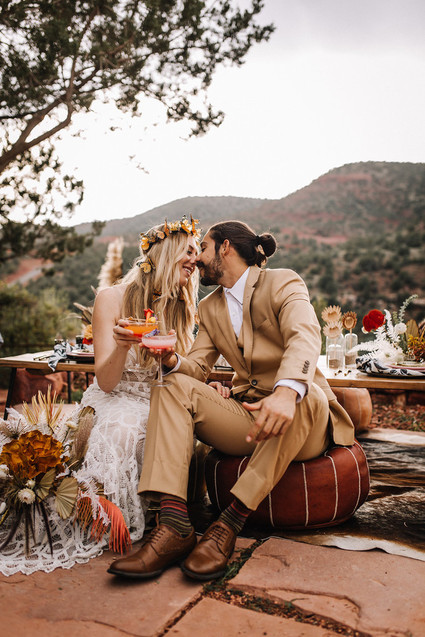 Bohemian butterfly-inspired fall wedding ideas in Sedona Inspiration