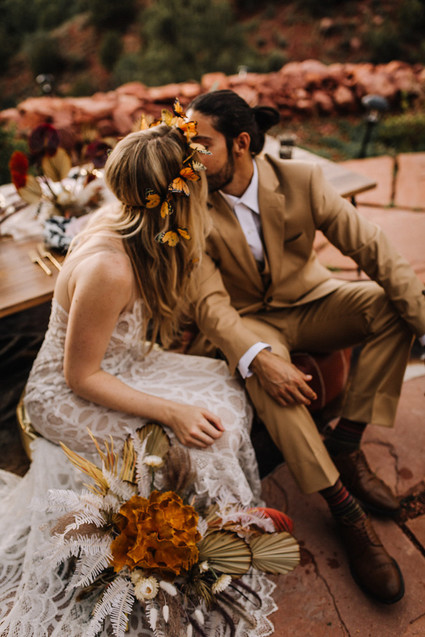 Bohemian butterfly-inspired fall wedding ideas in Sedona
