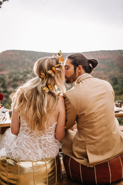 Bohemian butterfly-inspired fall wedding ideas in Sedona