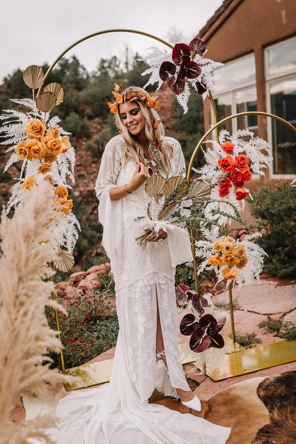 Bohemian butterfly-inspired fall wedding ideas in Sedona