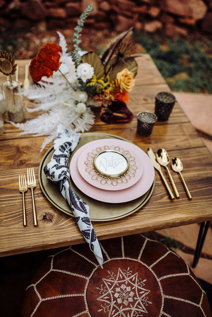 Bohemian butterfly-inspired fall wedding ideas in Sedona Inspiration