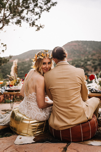 Bohemian butterfly-inspired fall wedding ideas in Sedona Inspiration