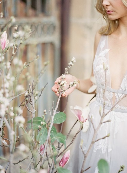 Pastel floral garden inspired wedding at a gorgeous French venue in San Diego