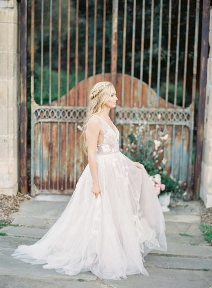 Pastel floral garden inspired wedding at a gorgeous French venue in San Diego