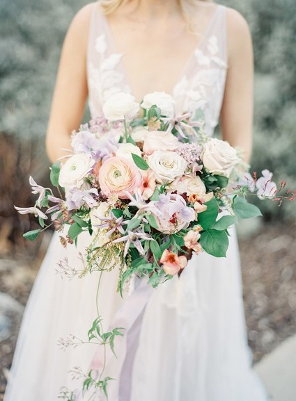 Pastel floral garden inspired wedding at a gorgeous French venue in San Diego