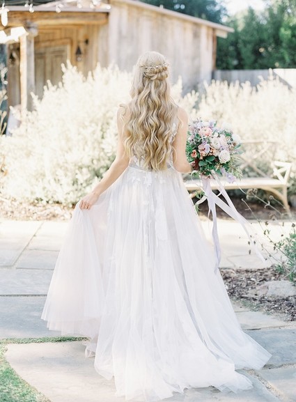 Pastel floral garden inspired wedding at a gorgeous French venue in San Diego