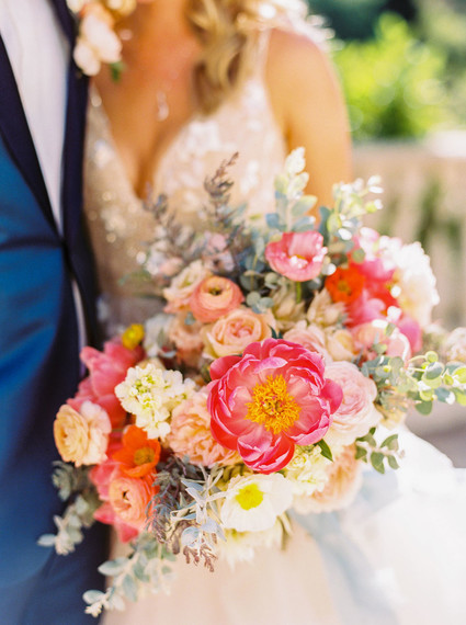 Bright pink bridal bouquet