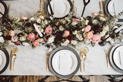 Modern luxe pink and black wedding at co. 251 in Chicago