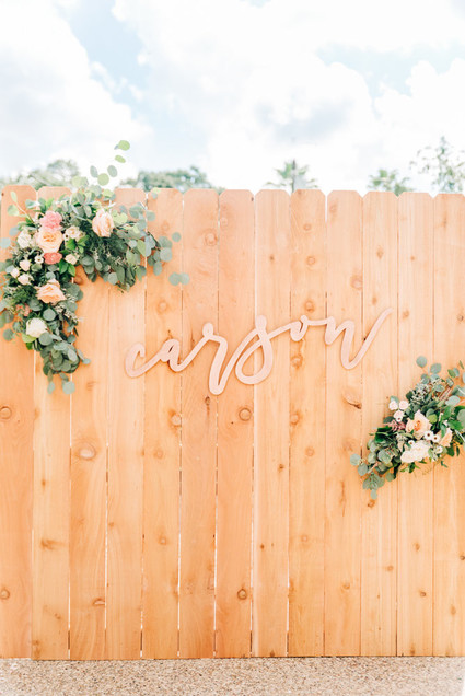 Pink floral backyard baby shower