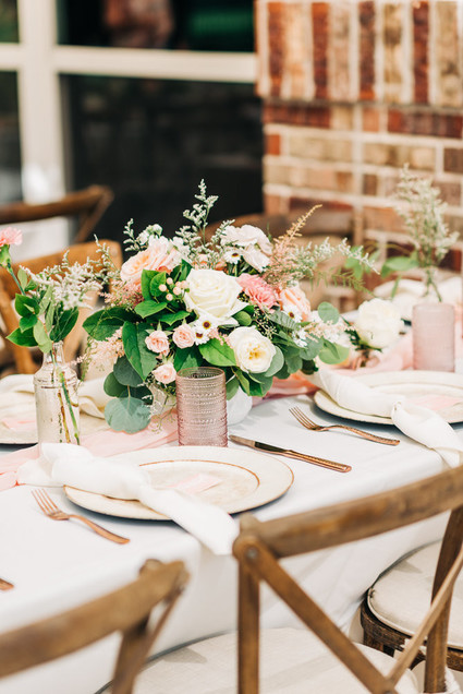 Pink floral backyard baby shower