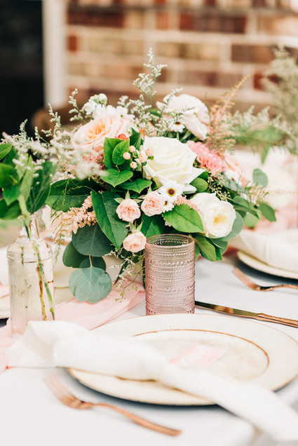 Pink floral backyard baby shower