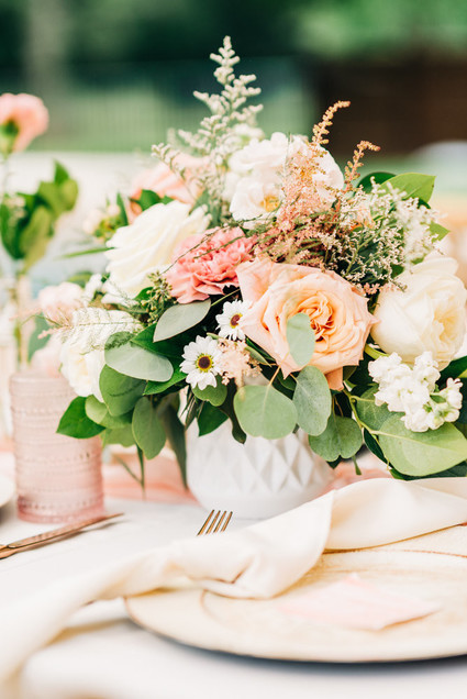 Pink floral backyard baby shower