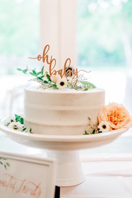 Pink floral backyard baby shower