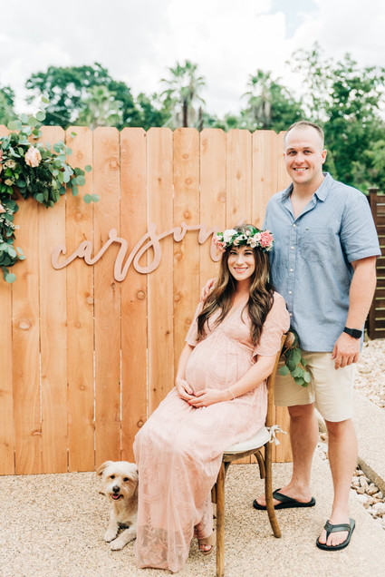 Pink floral backyard baby shower