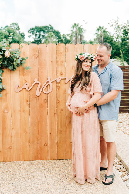 Pink floral backyard baby shower