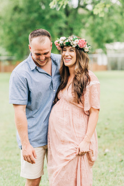 Pink floral backyard baby shower