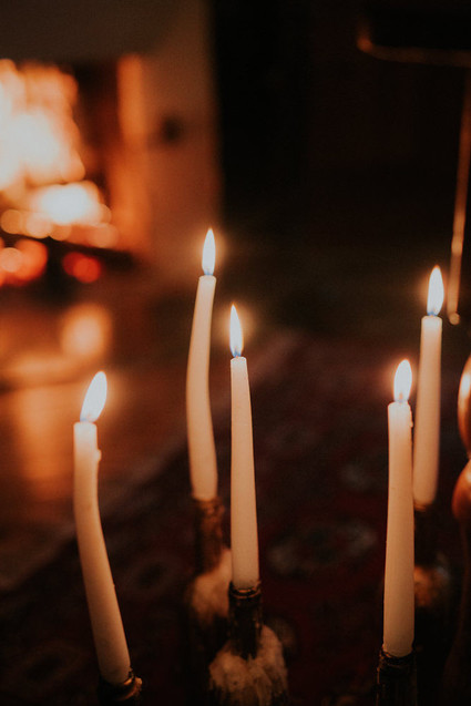 Dramatic candlelight autumn wedding in the French countryside