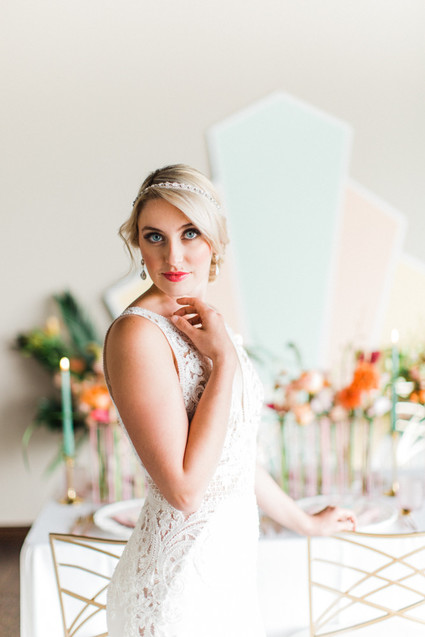 Modern art deco bridal look