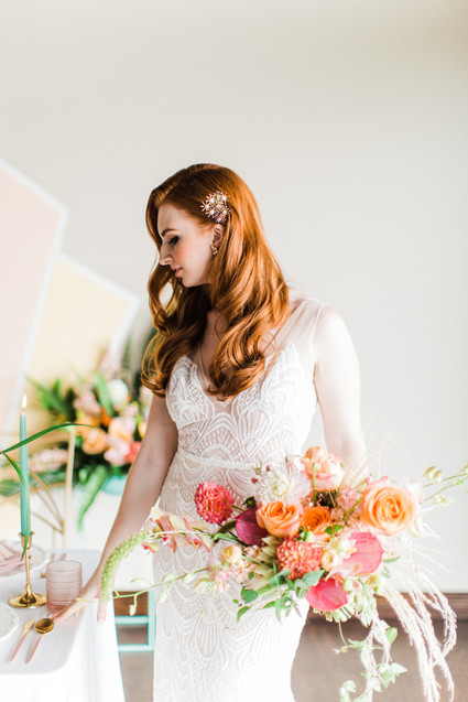 Modern art deco bridal look