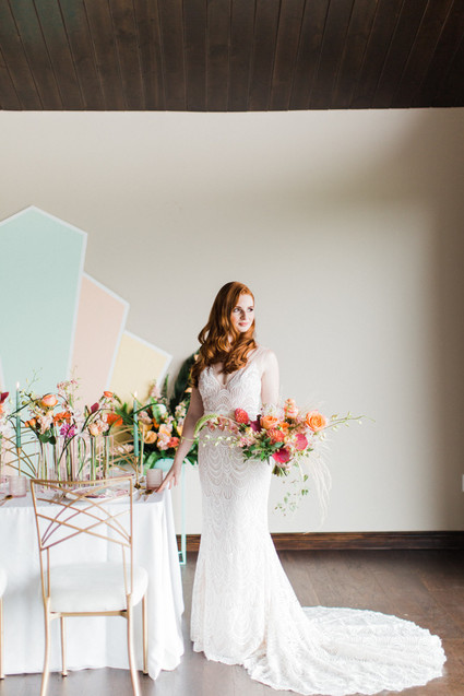 Modern art deco bridal look