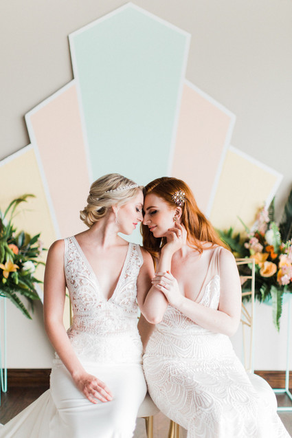 Modern art deco bridal look