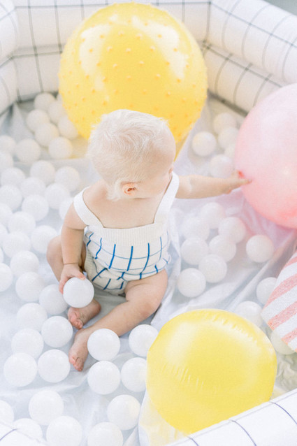 Modern pastel backyard first birthday party